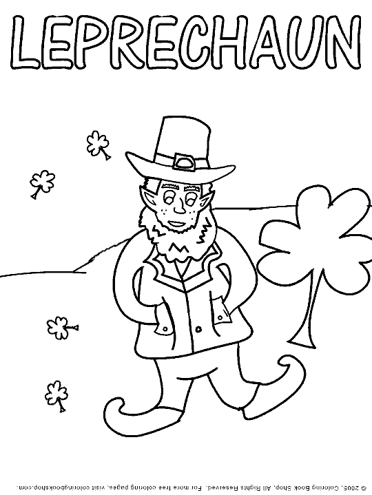 leprechaun, st pats, coloring sheet