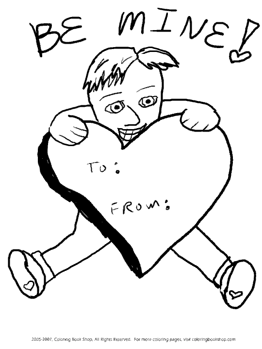 be mine valentine coloring page