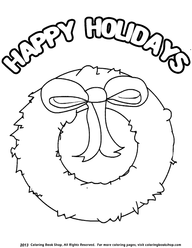 happy holiday coloring pages - photo #2
