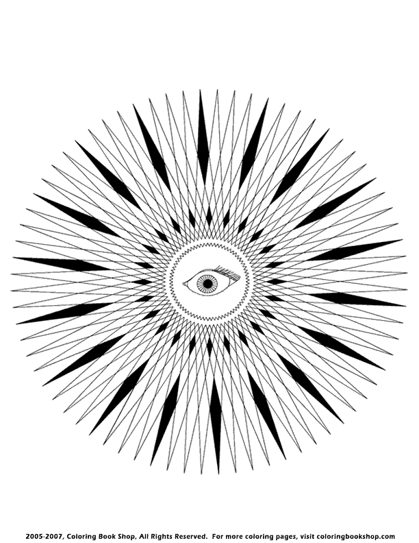 Evil Eye mandala abstract coloring page