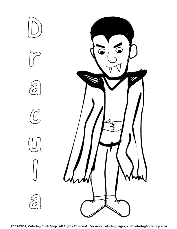 dracula coloring page, free printable